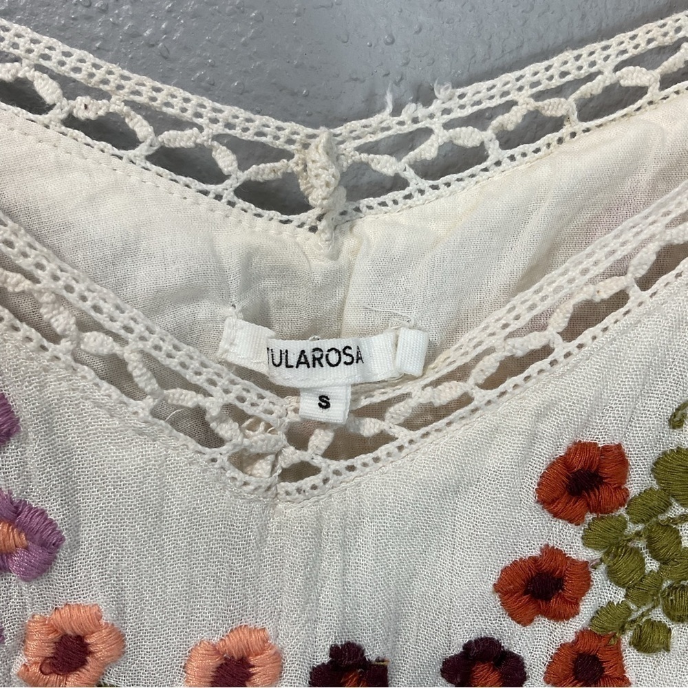 Tularosa Floral Embroidered Sleeveless London Slip Mini Dress Women's small D82 - Picture 6 of 11